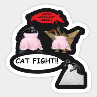 Cat fight at the Monster Ball Sticker